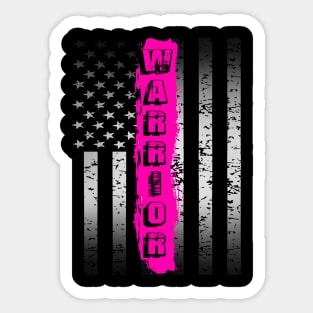 breast cancer warrior US flag Sticker